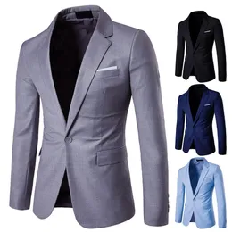 Mens Suits Blazers Simple Casual Blazer Comfy Suit Jacket Lapel Slimfitting Pure Color Slim 230829