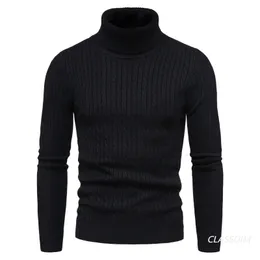 Suéter dos homens Homens Inverno Preto Turtelneck Boa Qualidade Slim Fit Elastic Pullovers Masculino Sólido Casual SizeXXL 230830