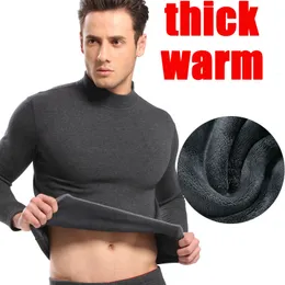 Men s Thermal Underwear Wear For Men Long johns Mens Cotton SUITS Turtleneck Winter Tops Pants 2 PIECES SET Warm Thick Velvet 230830