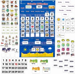 Intelligence Calendar Weather Pocket Chart Kids Learning from Home and Homeschooling or Classroom Teachers Essential for Helping Young Students - Learn Tower 23830