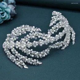 Haarspangen Silber Farbe Braut Tiara Stirnband Strass Frauen Kopfschmuck Hochzeit Zubehör Braut Festzug Kopfschmuck