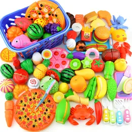 Kitchens Play Food QWZ Children Kitchen Pretend Toys Cutting Fruit Vegetable Miniature Do House Education Toy Gift for Girl Kids 230830