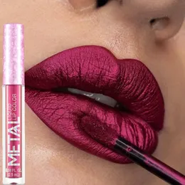 Lipstick Matte Glitter Liquid Lip Gloss Makeup Waterproof Non stick Cup Metal Set Lasting Shiny Color Tone Charming 230829