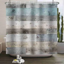 Shower Curtains Rustic Grunge Style Wood Panel Plank Fence Shower Curtain Bathroom Fabric For Home Decor Bathtub Decor With R230830