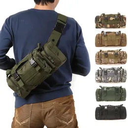 Backpacking Packs vandring utomhus midja påse 600d vattentät oxford klättring axelpåsar militär taktisk fiske camping påse mochila bolsa 230830