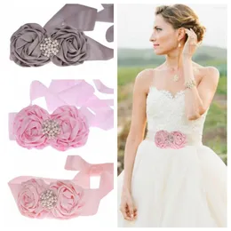 Belts Boutique Rose Flower Sash Bridal Bridesmaid Belt Girl Pearl Rhinestone Wedding Dress Sashes Waistband