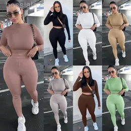 Silm Womens Two Piece Pants Set High Collar Tracksuits Solid Color Sweater Leggings Byxor Outfits Lady Sweatsuits