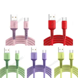 USB-Kabel, 3 A, schnelles Daten-Ladegerät, Drahtkabel, flüssiges Silikonkabel, 1 m