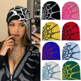 قبعات الكرة Jacquard Kninated Hat Spider Web Web Jacquard Kninated Whar Wool Hat Printed Jacquard Hat