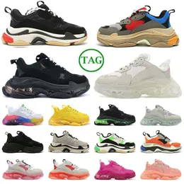 Luxury Designer Casual Shoes Triple S Sneaker Plate-forme Shoe Black White Blue Red Green Yellow Bred Mens Platform Trainer Fashion Sneakers