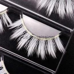 False Eyelashes White False Eyelashes Cosplay Creative Extension Soft Wispy Natural Lash Anime Imitation Natural Cross False Eyelashes Makeup X0830