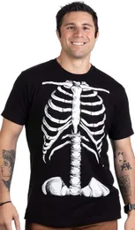 Skeleton Rib Cage Jumbo Print Novelly Halloween Costume Unisex T Shirt Vuxen