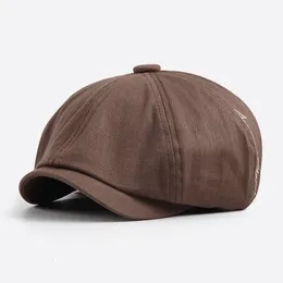 Береты, хлопковая восьмиугольная шляпа для папы, мужская кепка с плющом для отдыха, шапки для взрослых, мужские головные уборы, 5560 см, 230830
