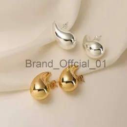 Stud Trendy Italy Hollow Stainless Steel Hypoallergenic 18K Gold Plated Bottega Tear Drop Waterdrop Earrings For Women Girl 230710 x0830