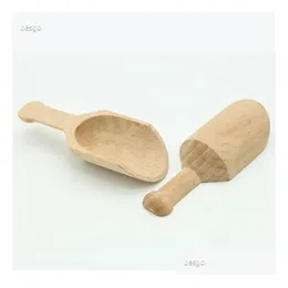 Spoons Mini Wooden Scoop Teaspoon Small Salt Shovel Bath Spoon Milk Powder Scoops Wood Connt Coffee Tea Sugar Dbc Drop Delivery Home Dh7Vb