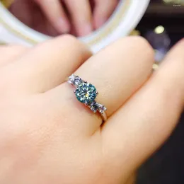 Küme Yüzükleri Doğal Mossstone Ring 925 Gümüş Sertifikalı Yuvarlak 3mm 6mm Mm Cian Taş 1ct Kız Tatil Hediyesi Ücretsiz Ürün