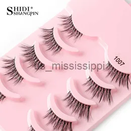 False Eyelashes SHIDISHANGPIN 35 Pairs Half Eyelash Transparent Stalk Invisible Band Faux Mink Lashes Reusable False Eyelashes Natural Fluffy x0830