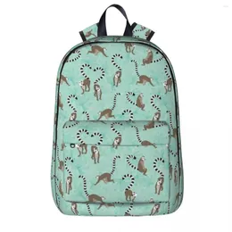 Sırt çantası lemur aşk sırt çantaları büyük kapasiteli öğrenci kitap çantası omuz dizüstü bilgisayar rucksack moda seyahat çocuk okulu