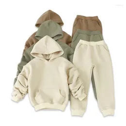 Clothing Sets Autumn And Winter Baby Long Sleeve Sports Suit 0-8-year-old Boys Loose Hoodie Terry Cotton Sweater Casual Two-piece Set