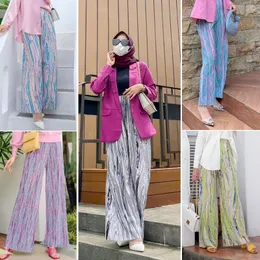 Women's Pants Spring Summer Women Fashion Wide-leg Southeast Asian Malay-Indonesian Loose Slimming Pleat Tie Dye Trousers