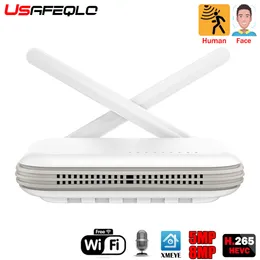 IP Cameras USAfeqlo H 265 3MP 5MP 8MP 4K HD 8CH Mini Wi -Fi NVR Xmeye ICSEE Kamera dla CCTV Security Kit 2 5ch HDD TF Kard Slot 230830