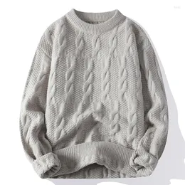 Erkek Sweaters 2023 Sonbahar Kış Yuvarlak Boyunca Moda Gevşek Stil Kalın Sıcak Sweater Erkekler Saklama Boyutu M-XXXL M253