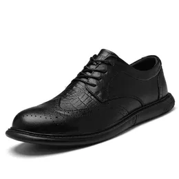 Zapatos de vestir Zapatos de hombre primavera otoño e invierno nuevos zapatos de moda Zapatos formales de cuero de grano Odile zapatos casuales versátiles para hombres L0830