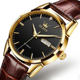 Zegarek zegarki olevs automatyczne zegarki męskie zegarki mechaniczne klasyczne zegarek skórzanych mężczyzn luksusowe mężczyzn randki biznesowe hydroofowe zegar 230829