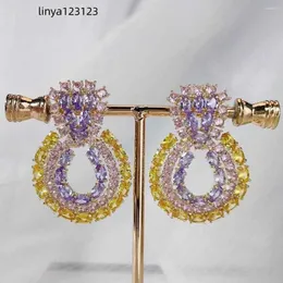 Dangle Earrings Senyu Fashion Purse Design Luxury Color Zirconia Earring女性ウェディングパーティーバンケットジュエリーアニバーサリーギフト