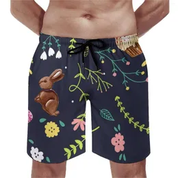 Herren-Shorts, Osterbrett, niedlich mit Blumen, Strand, kurze Hosen, Herren, individuell, Laufen, Surfen, bequeme Badehose, Geburtstagsgeschenk