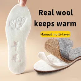 Shoe Parts Accessories Winter Warm Insoles for Shoes Men Women Wool Thicken Soft Pads Breathable Skin friendly Cotton Cashmere Keep Insole 230830