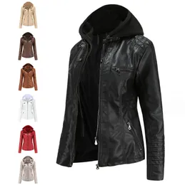 Womens Designer Jackets Woman Short Coats Autumn Spring Style Slim For Lady PU Leather Jacket Fashion Coat