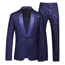 Erkek Suit Blazers Lüks Jakard Suit Erkekler İş Ziyafeti Düğün Partisi Damat Yutkunlu Elbise Erkekler İnce Fit Blazers Pantolon Büyük Boyut 6xl 230829