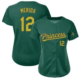 Custom Man Woman Youth Merida Princess Merida Baseball Jersey broderad Green S - XXXL