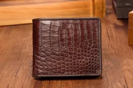 Plånböcker Verklig lyxkvalitet äkta krokodil belly hud läder män plånbok bank korthållare svart brun färg
