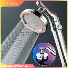 Bathroom Shower Heads MENGNI-Luxury high pressure shower head stainless steel One-key Stop Water Bathroom Accessories bathroom accessories sets x0830