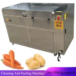 2023 Vegetable Fruit Brush Peeling Cleaning Machine Stainless Steel Potato Carrot Sweet Potato