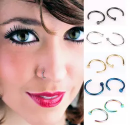 Trendy Nose Rings Body Piercing Jewelry Fashion Stainless Steel Nose Hoop Ring Earring Studs Fake Nose Rings Non Piercing Rings P58