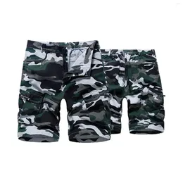 Pantalones cortos para hombres Ropa de trabajo Camuflaje Ajuste suelto Gran tamaño Casual Capris Pantalones deportivos Pantalones Hombres Elásticos Transpirables Correr