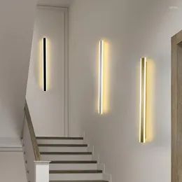 Lampa ścienna długie schody Modern Nowoczesny akrylowy czarny/biały/złoty oprawa tła sypialnia nocna