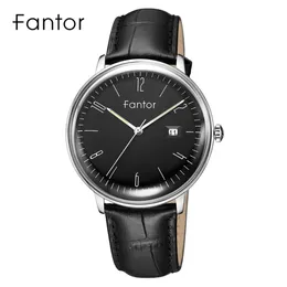 Zegarek Fantor Brand Business Men Men Na ręka skórzana data Luminous Hand Homme Quartz Watch Cloock Waterproof Fashiiion Watch 230829