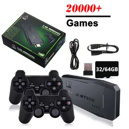 Controladores de jogo Joysticks 4K Video Console Controlador Sem Fio Gamepad Builtin 20000 Jogos 64G Retro Player Portátil para PS1FCGBA Stick 230830