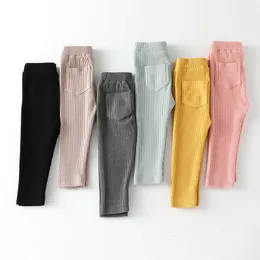 Spodnie Dziewczęta chłopcy legginsy bawełniane duże pp spodnie wiosna jesienna dla dzieci spodni moda w wysokim talii długie spodnie dziecięce spodnie 230830