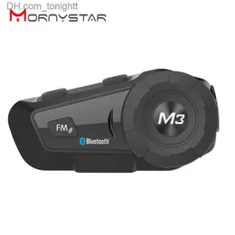 MORNYSTAR M3 Plus Intercom Motorcykelhjälm Headset Waterproof Wireless Bluetooth BT Interphone FM Radio Stereo Music Q230830