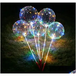 Inne świąteczne zapasy imprezowe Led Balloony Lumous Light Balloon Balon Decoration Dekoracja Przezroczysta Bobo Drop dostawa Home Garde Dh9od