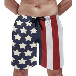 Herr shorts USA American Flag Gym Patriotic Stars and Stripes Retro Beach Men mönster Sport Snabbtorkning Simstropar