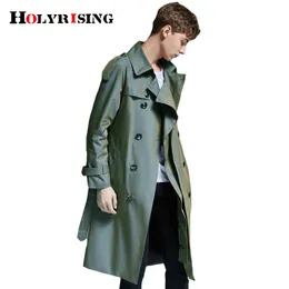 Men's Casual Shirts Holyrising Hombre Trench Coat Discoloration Turn Collar Vintage Long Windbreaker Pockets Male Windproof Overcoat S6XL 189655 230829