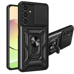 Capa de proteção de câmera deslizante à prova de choque com anel giratório para Samsung Galaxy S23 FE S22 Ultra S21 FE Note 20 S20 Capa de telefone Funda Conque