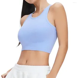 ヨガの衣装Mys Sport Bra Women High Support Impact Impact Adathable Running Underwear Padded Crop Top Pushup Elastic Soft Fitness Vest