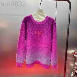 Women's Sweters Designer 23 Early Autumn Lazy Style Gradient Mohair Knitted Pullover Sweter dla mody wszechstronne wysokiej jakości top cedo